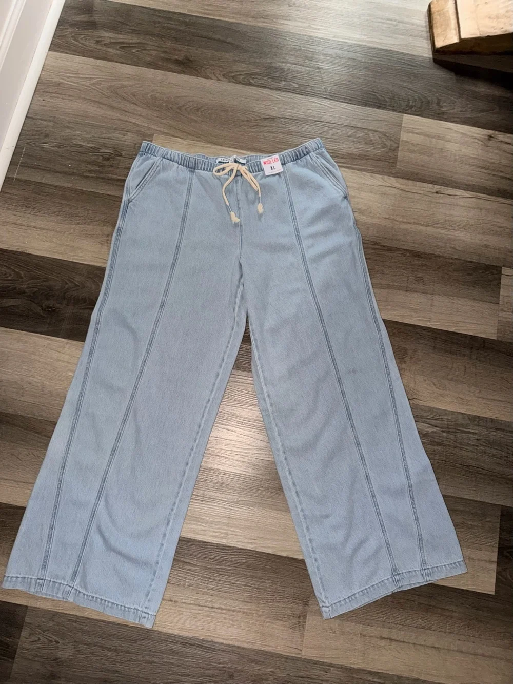 Celebrity Pink Light Blue Wide Leg Drawstring Pants